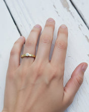 Load image into Gallery viewer, BLUE Engagement, Wedding or Eternity Ring - Certified Ocean Sourced 1.77mm Natural Fancy Vivid Blue Diamond in 18ct Yellow Gold - Size K - LIMITED EDITION 1/1