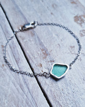 Load image into Gallery viewer, BESPOKE - Sea Glass Bezel Bracelet (No Diamond Option Also Available) in Sterling Silver or 9ct Gold