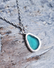 Load image into Gallery viewer, BESPOKE - Sea Glass Bezel Necklace (No Diamond Option Also Available) in Sterling Silver or 9ct Gold