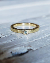 Load image into Gallery viewer, BLUE Collectors or Special Occasion Ring - Certified 1.77mm Ocean Sourced Natural Fancy Vivid Blue Diamond in 18ct Yellow Gold - Size K