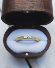 Load image into Gallery viewer, BLUE Collectors or Special Occasion Ring - Certified 1.77mm Ocean Sourced Natural Fancy Vivid Blue Diamond in 18ct Yellow Gold - Size K