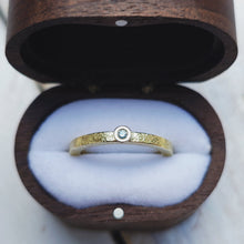Load image into Gallery viewer, BLUE Collector's Ring - Round Natural Fancy Vivid Blue Certified 1.77mm Ocean Diamond in 18ct Yellow Gold - Size K - LIMITED EDITION 1/1