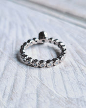 Load image into Gallery viewer, ETHEREAL Engagement Ring - Oval Diamond + Full Band Certified 1.3mm Ocean Diamonds 0.45ct in 18ct White Gold - Size L