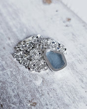 Load image into Gallery viewer, MERMAID Necklace - Storm Blue Sea Glass in Silver