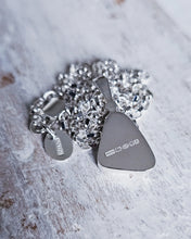 Load image into Gallery viewer, MERMAID Necklace - Patterned Pink Sea Glass + Certified 1.5mm Ocean Sourced Diamond in Silver