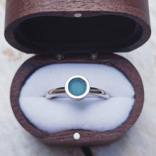 Load image into Gallery viewer, MERMAID Engagement Ring - Solitaire Round Sea Glass in Gold, Platinum or Silver