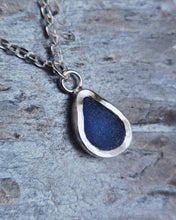Load image into Gallery viewer, MERMAID Necklace - Cobalt Blue Sea Glass in Silver