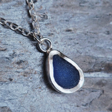 Load image into Gallery viewer, MERMAID Necklace - Cobalt Blue Sea Glass in Silver