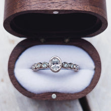 Load image into Gallery viewer, ETHEREAL Engagement Ring - Oval Diamond + Full Band Certified 1.3mm Ocean Diamonds 0.50ct in Gold, Platinum or Silver
