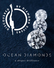Load image into Gallery viewer, Ocean Diamonds are exceptionally high-quality stones due to the nature of their journey, only the purest diamonds survive the power of the ocean. They are completely natural and free from artificial treatment. Ocean Diamonds monitor and audit the supply of our cut and rough stones to ensure ocean origin, 100% of our diamonds are collected by diamond divers. Each diamond is gifted with a Certificate of Provenance specifying the country of origin and the coastal location from where it has been retrieved.