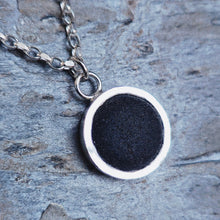 Load image into Gallery viewer, MERMAID Necklace - Pirate Black Sea Glass in Silver