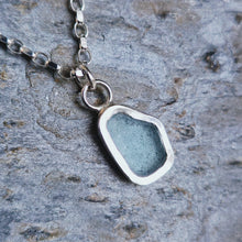 Load image into Gallery viewer, MERMAID Necklace - Storm Blue Sea Glass in Silver