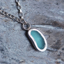 Load image into Gallery viewer, MERMAID Necklace - Turquoise Sea Glass in Silver