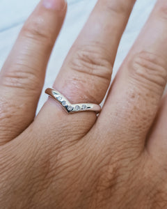 CAVERN Wedding Ring - Five Certified 1.3mm Ocean Sourced Diamonds (No Diamond Option Also Available) in 18ct Gold or Silver
