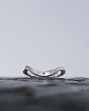 Load image into Gallery viewer, STORM Wedding Ring - Round Sea Glass in 18ct Gold or Silver
