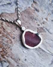 Load image into Gallery viewer, Sea Glass &amp; Ocean Diamond Necklace - TREASURE CHEST - Deep Purple - Christmas 2/5
