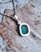 Load image into Gallery viewer, Sea Glass &amp; Ocean Diamond Necklace - ULTRA RARE - Teal - Christmas 1/5
