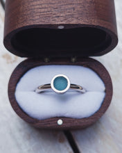 Load image into Gallery viewer, MERMAID Engagement Ring - Round Sea Glass Solitaire in 18ct Gold or Silver
