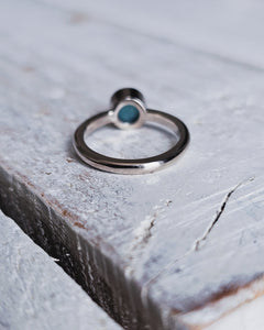 MERMAID Engagement Ring - Round Sea Glass Solitaire in 18ct Gold or Silver