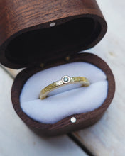 Load image into Gallery viewer, BLUE Collectors or Special Occasion Ring - Certified 1.77mm Ocean Sourced Natural Fancy Vivid Blue Diamond in 18ct Yellow Gold - Size K
