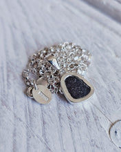 Load image into Gallery viewer, MERMAID Necklace - Deep Purple Sea Glass + Certified 1.5mm Ocean Sourced Diamond in Silver
