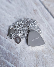 Load image into Gallery viewer, MERMAID Necklace - Aquamarine Sea Glass + Certified 1.5mm Ocean Sourced Diamond in Silver
