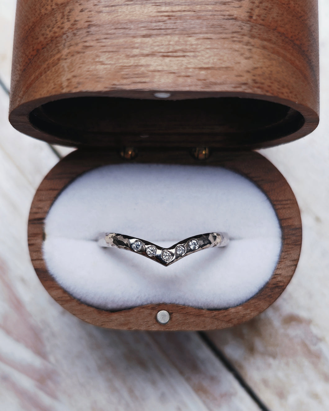 CAVERN Wedding Ring - Five Certified 1.3mm Ocean Sourced Diamonds (No Diamond Option Also Available) in 18ct Gold or Silver by South Jewellery