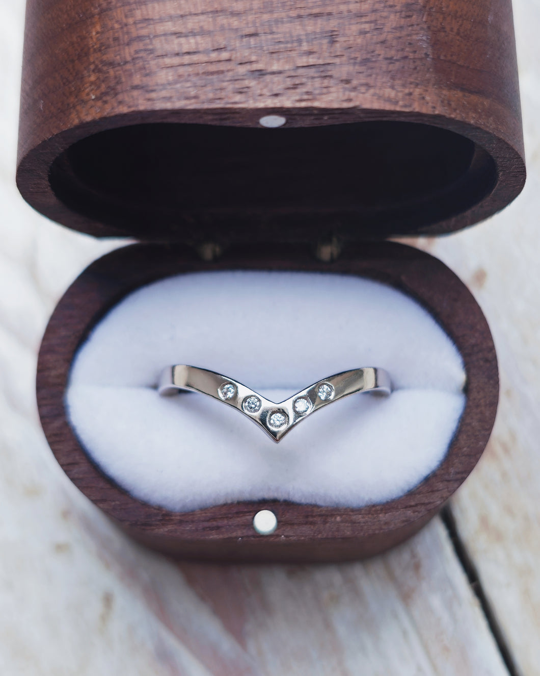 Empress Wedding Ring - One to Fifteen Certified 1.3mm Ocean Sourced Diamonds (No Diamond Option Also Available) in 18ct Gold or Silver by South Jewellery