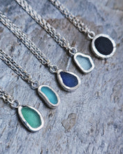 Load image into Gallery viewer, MERMAID Necklace - Pirate Black Sea Glass in Silver

