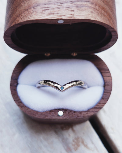 CAVERN Wedding Ring - One to Seven Round Sea Glass in 18ct Gold or Silver by South Jewellery