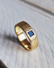 Load image into Gallery viewer, Men&#39;s CHANNEL Wedding Ring - One to Three Square Sea Glass in Silver or 18ct Gold by South Jewellery
