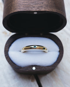 OCEAN Wedding Ring - Round Sea Glass in 18ct Gold or Silver by South Jewellery