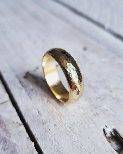 Men's OCEAN Wedding Ring in Silver or 18ct Gold by South Jewellery