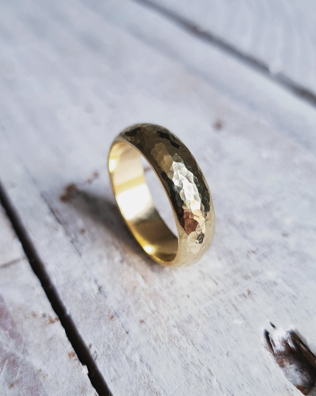 Men's OCEAN Wedding Ring in Silver or 18ct Gold by South Jewellery