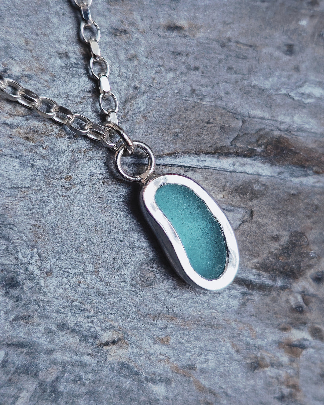 MERMAID Necklace - Turquoise Sea Glass in Silver