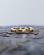 Load image into Gallery viewer, Ocean inspired wedding ring that is wavey the entire way around the band.
