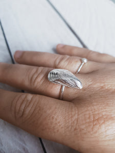 BESPOKE - Fistral Beach Cornish Mussel Shell Ring in Sterling Silver