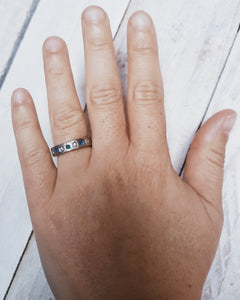 TIDAL Eternity Ring - One to Seven Round Sea Glass + Certified 2.5mm Ocean Sourced Diamonds 0.50ct in 18ct Gold or Silver