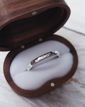 Load image into Gallery viewer, Ocean hammered style Cornish wedding ring in silver or gold.
